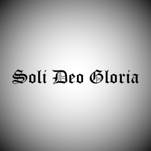 Soli Deo Gloria old english logo square